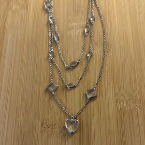 Elegant Silver Multi-Layer Necklace
